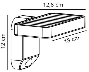 Nordlux - LED solárne nástenné svietidlo s čidlom RICA LED/5W/3,7V IP44
