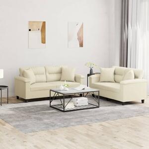 Maison Exclusive – 2-dielna sedacia súprava s vankúšmi, krémová umelá koža