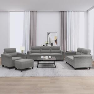 Maison Exclusive – 4-dielna sedacia súprava s vankúmi, tmavoedá mikrovlákna