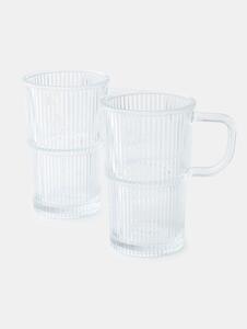 Sinsay - Ryhované hrnčeky – 2 kusy - clear