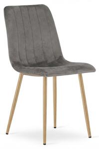 Sivá zamatová stolička LAVA PEWTER GREY