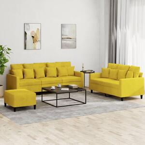 Maison Exclusive – 3-dielna sedacia súprava s vankúmi, ltý zamat