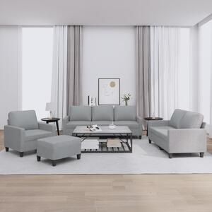 Maison Exclusive – 4-dielna sedacia súprava s vankúmi, svetlosivá látka