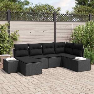 Maison Exclusive - Záhradný nábytok s vankúmi 6 ks ierny Poly-rattan
