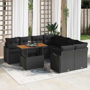 Maison Exclusive - Záhradný nábytok s úloným priestorom 9 ks ierny Poly Rattan