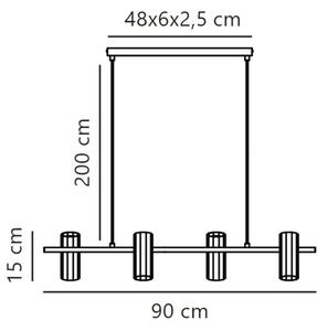 Nordlux - Luster na lanku ALANIS 4xGU10/15W/230V čierna