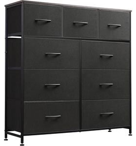 Komoda s 9 zásuvkami CAB-9BC, 29,8 x 94,6 x 102,6 cm, černá