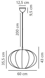 Nordlux - Luster na lanku AERON 1xE27/40W/230V pr. 60 cm