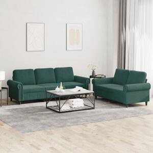 Maison Exclusive – 2-dielna sedacia súprava s vankúšmi, tmavozelený zamat