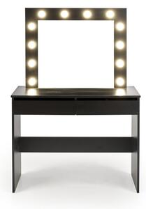 HALMAR Toaletný stolík HOLLYWOOD s LED osvetlením 94 cm čierny