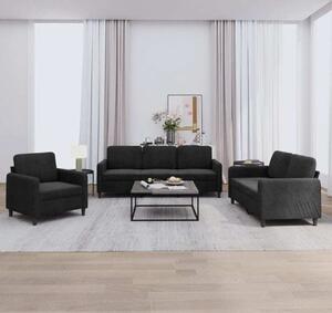 Maison Exclusive – 3-dielna sedacia súprava z ierneho zamatu