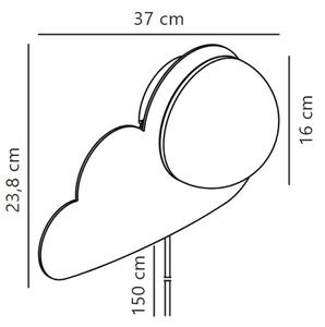 Nordlux - Detské nástenné svietidlo SKYKU CLOUD 1xE14/25W/230V mrak
