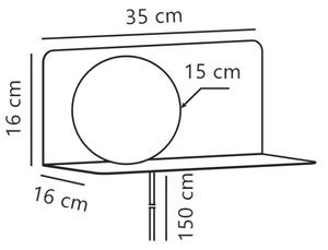 Nordlux - Nástenné svietidlo s poličkou LILIBETH 1xE14/25W/230V biela