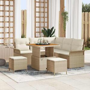Maison Exclusive - Záhradný nábytok s vankúmi 8 ks Béový Poly-rattan