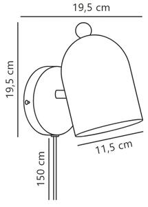 Nordlux - Nástenné bodové svietidlo GASTON 1xE27/15W/230V modrá