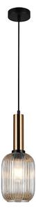 ITALUX PND-5588-1M-BRO+AMB - Luster na lanku ANTIOLA 1xE27/40W/230V bronz