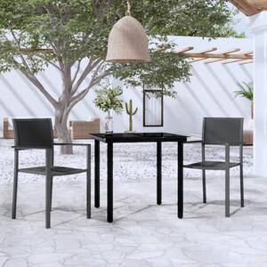 Maison Exclusive – 3-dielna záhradná jedálenská súprava, ierna