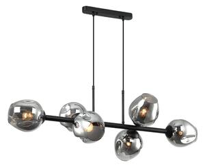 ITALUX PND-30843-6 BK+SG - Luster na lanku BORGO 6xE27/40W/230V čierna