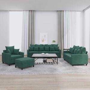Maison Exclusive – 4-dielna sedacia súprava s vankúmi, tmavozelený zamat