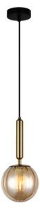 ITALUX PND-2324-1 BRO+AMB - Luster na lanku RAVENA 1xE27/5W/230V mosadz