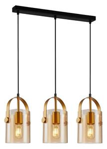 ITALUX PND-32453-3-GD+AMB - Luster na lanku NANESMA 3xE27/40W/230V zlatá