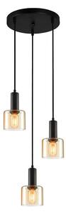 ITALUX PND-65342-3A-BK+AMB - Luster na lanku SANTIA 3xE27/40W/230V