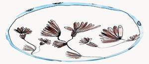 Plytké taniere z jemného kostného porcelánu Midnight Flowers, 2 ks