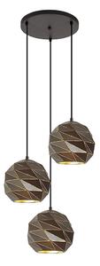 ITALUX PND-2424-3S-GR+GD - Luster na lanku PALERMO 3xE27/40W/230V
