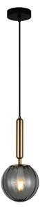 ITALUX PND-2324-1 BRO+SG - Luster na lanku RAVENA 1xE27/5W/230V čierna/mosadz