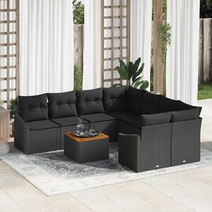 Maison Exclusive - Záhradný nábytok s úloným priestorom 9 ks ierny Poly-rattan