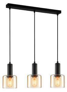 ITALUX PND-65342-3-BK+AMB - Luster na lanku SANTIA 3xE27/40W/230V