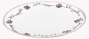 Plytké taniere z jemného kostného porcelánu Midnight Flowers, 2 ks