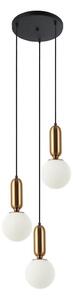 ITALUX PND-02340-3S-BRO - Luster na lanku ALDEVA 3xE27/40W/230V čierna/bronz