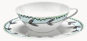 Šálky na kávu's podšálkami z jemného kostného porcelánu Midnight Flowers, 2 ks