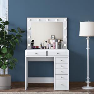 Kalune Design Toaletný stolík Melissa 03 s LED zrkadlom biely
