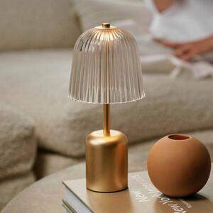 Nuura stolová LED lampa na batérie Asteea, mosadzová farba, výška 27 cm, Mosadz / zlato, Obývacia izba / jedáleň, kov, Moderný, Stojacie svietidlo