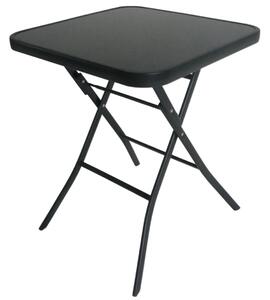 Záhradný stolík skladací ModernHome 60x60 cm čierny