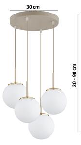 Brilagi - Luster na lanku MILO ECRU 4xE27/60W/230V béžová/zlatá