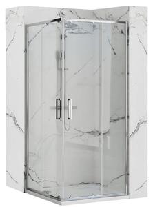 Sprchovací kút REA PUNTO CHROME 90x90 + Sprchová vanika SAVOY WHITE