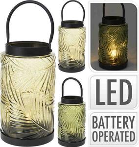 Lucerna stojaca s LED žiarovkou sklenená 26 cm žltá KO-HZ1952280zlut