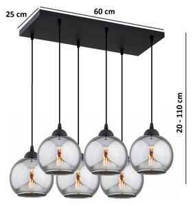 Brilagi - Luster na lanku DIOR 6xE27/60W/230V čierna/dymová sivá
