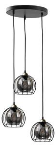 Luster na lanku SOLO BLACK 3xE27/60W/230V čierna/zlatá