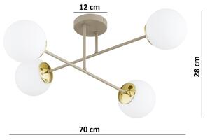 Brilagi - Prisadený luster MILO ECRU 4xE27/60W/230V béžová/zlatá