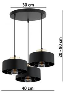 Brilagi - Luster na lanku SPRING 3xE27/60W/230V čierna/zlatá