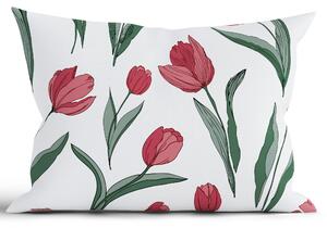 Bavlnená obliečka na vankúš Renforcé 50 × 70 cm – Tulipány
