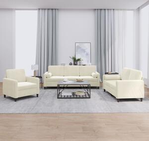 Maison Exclusive – 3-dielna sedacia súprava s vankúšmi, krémový zamat