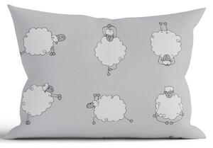 Bavlnená obliečka na vankúš Renforcé 50 × 70 cm - Ovečky Morning Yoga sivá