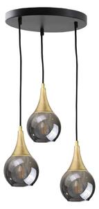 Luster na lanku LACRIMA SMOKY 3xE27/60W/230V pr. 30 cm
