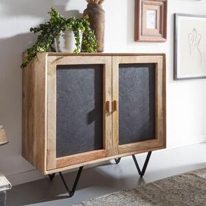 Príborník 80x75x35 cm príborník z masívneho mangovníkového dreva / kameňa hnedá | Wohnling