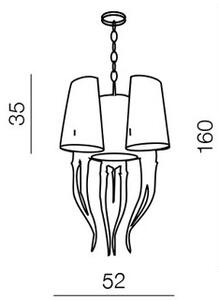 Azzardo AZ0028 - Luster na reťazi DIABLO 6xE14/11W/230V biela
